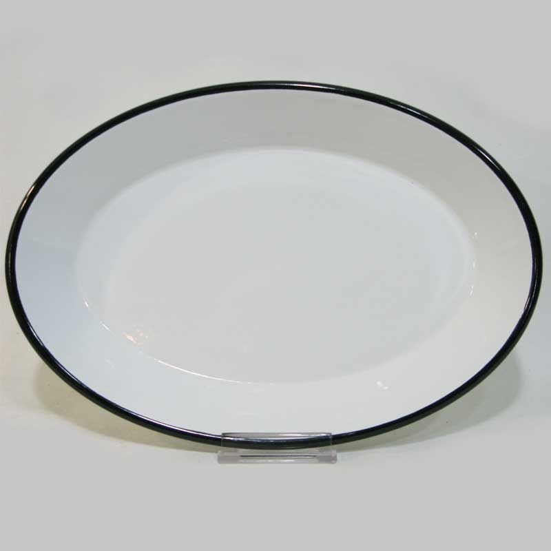 Emaye Oval İskender Tabağı Siyah