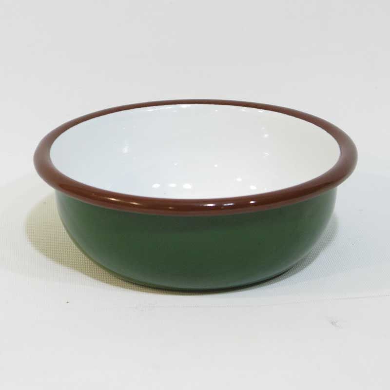 Emaye Renkli Kase 12 cm Asker Yeşili