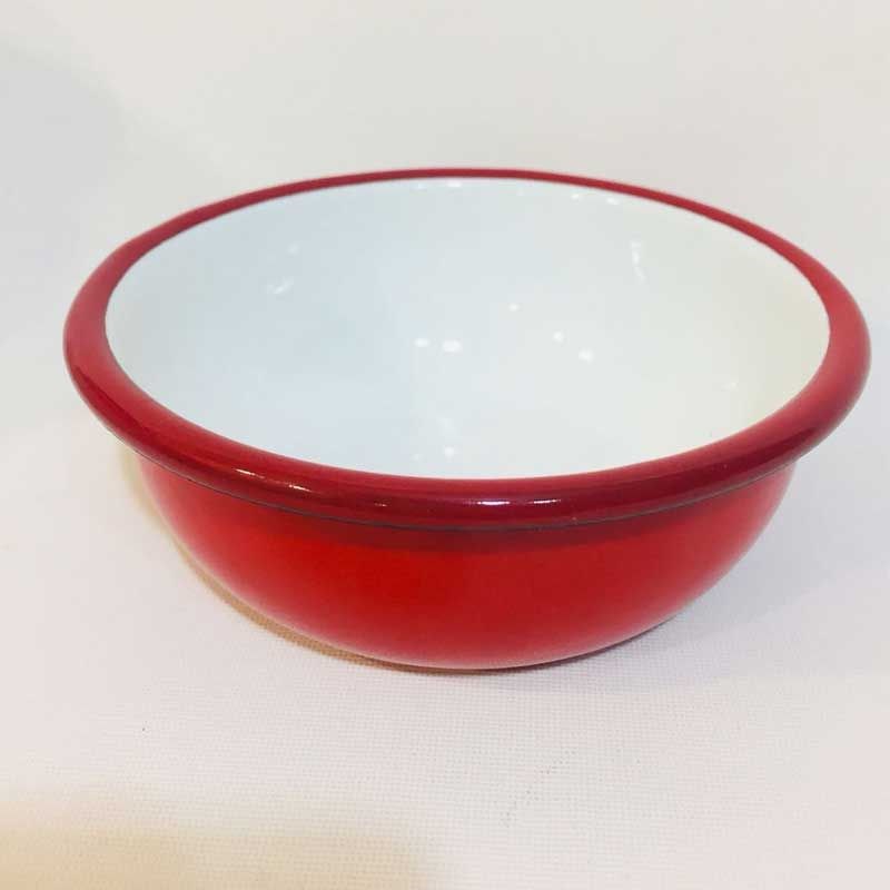 Emaye Renkli Kase 12 cm Kırmızı