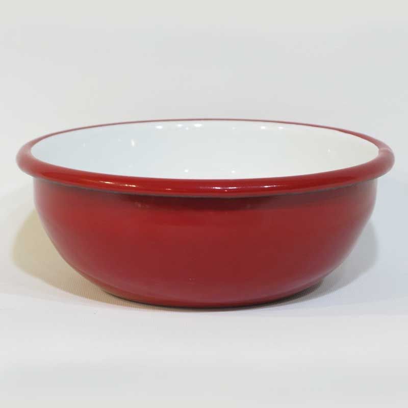 Emaye Renkli Kase 16 cm Kırmızı