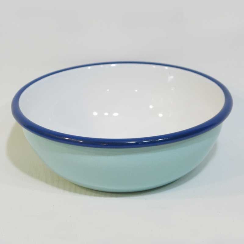 Emaye Renkli Kase 16 cm Mint Mavi
