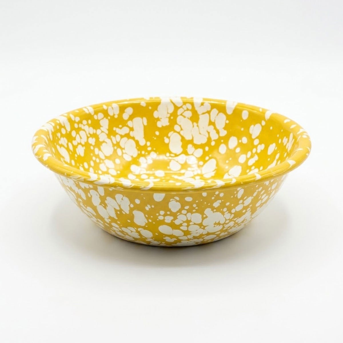 Çamlıca Home sarı bal çakıltaşı desenli 20 cm emaye salata kasesi