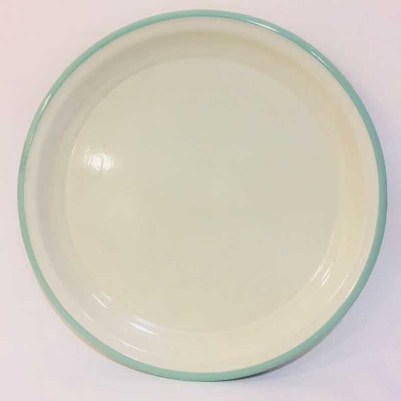 Emaye Sini Tepsi 45 cm Yeşil Çizgili