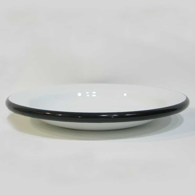 Emaye Tabak 23 cm Çukur Siyah