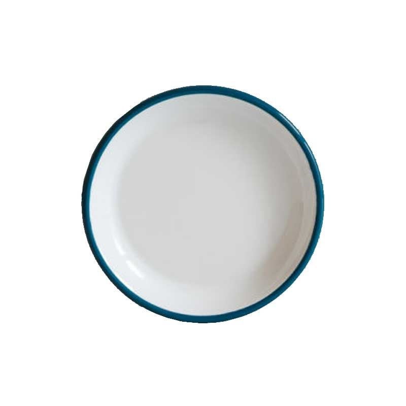 Emaye Tatlı Tabağı 17 cm Petrol Yeşili - petrol-yeşili-detaylı-emaye-pasta-tabağı-17-cm
