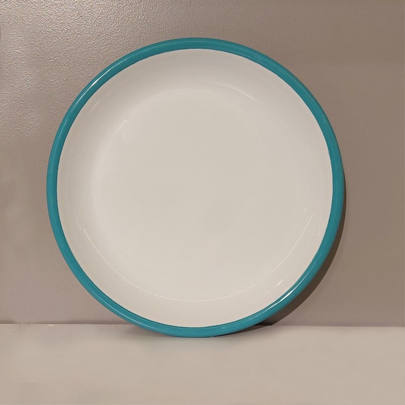 Emaye Tatlı Tabağı 17 cm Turkuaz - çok-amaçlı-emaye-servis-tabağı-17-cm-turkuaz