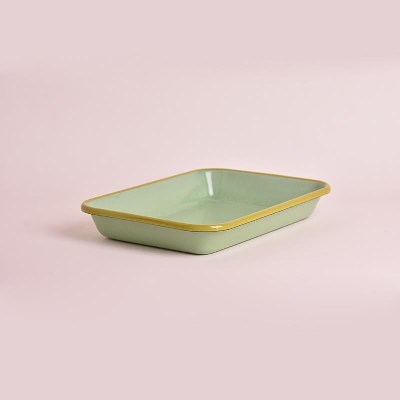 Çamlıca Home Emayra Nil Yeşili Emaye Meze Tabağı Retro Tasarım