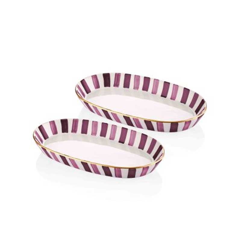 Fez Büyük Oval Servis 2'li Set Mor - The Mia