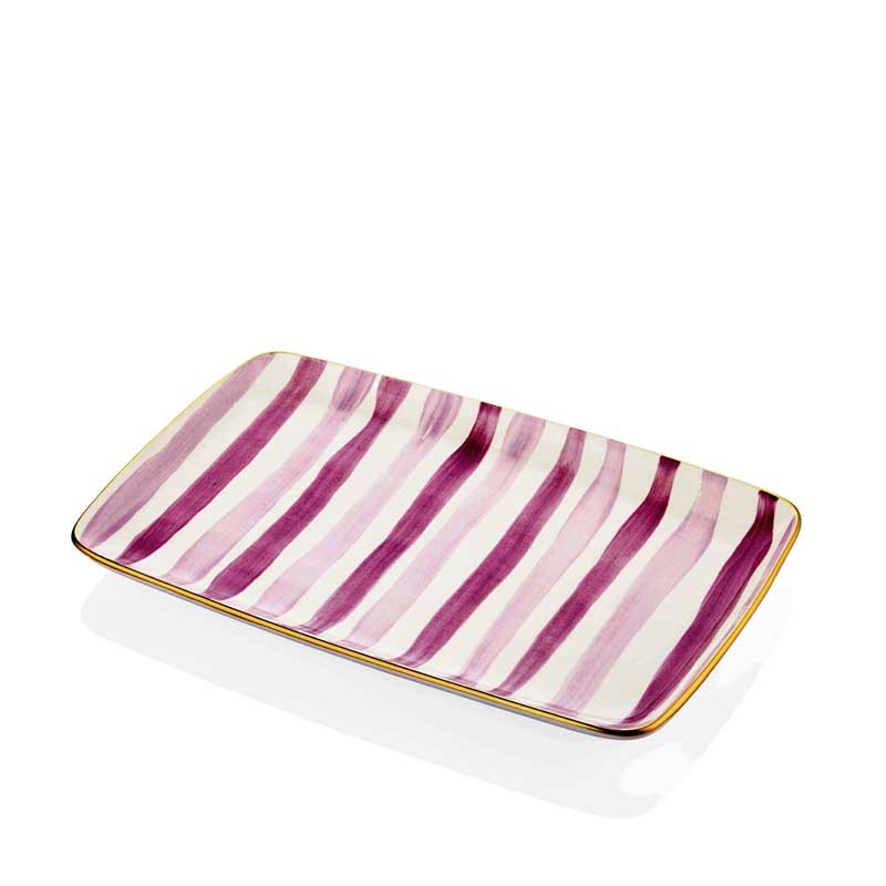 Fez Dikdörtgen Servis 34 x 25 cm Mor - The Mia