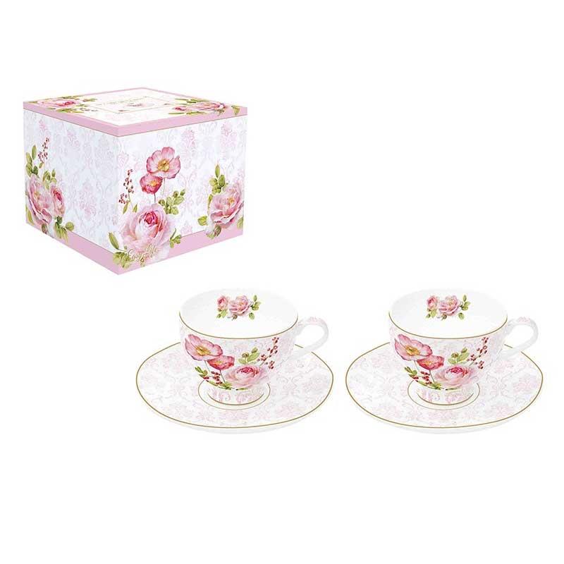 Flower Damask 2'li Kahve Fincanı - Mondecor