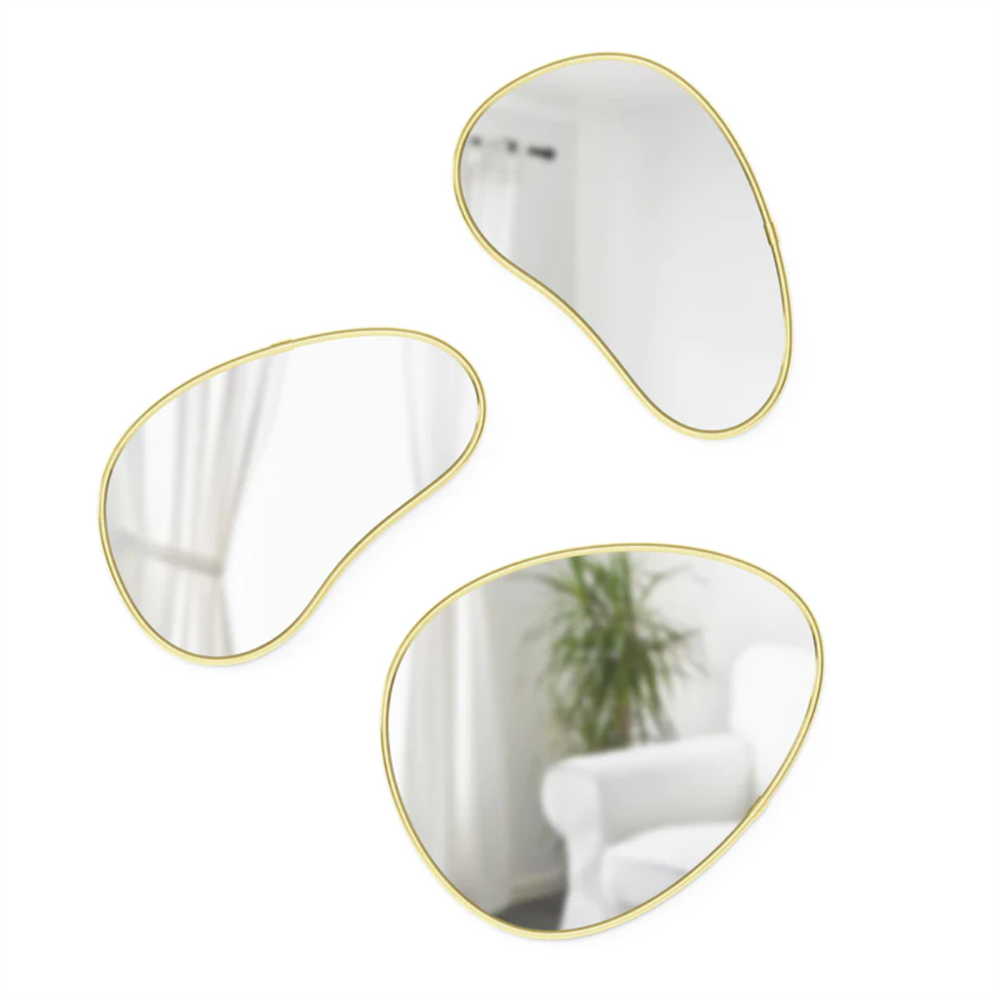 Hubba 3'Lü Set Gold Çerçeveli Ayna - Umbra