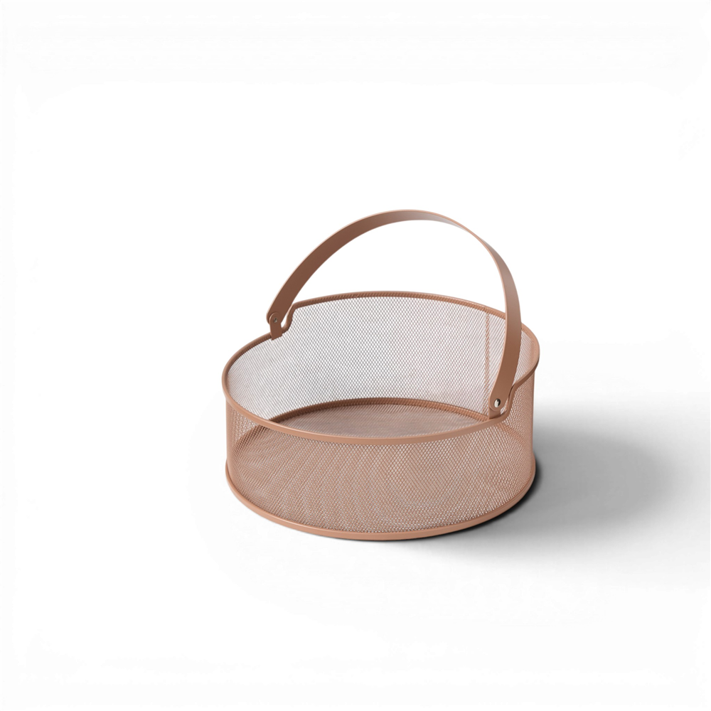 İskandinav Stil Metal Saklama Sepeti - Terracotta - Vivarel