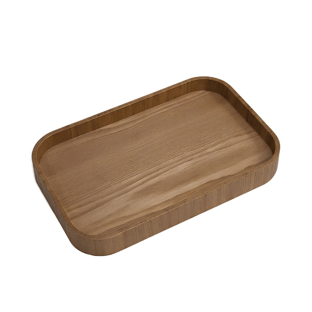 Çamlıca Home İskandinav stil kavisli doğal ahşap orta sehpa tepsisi 30x18 cm