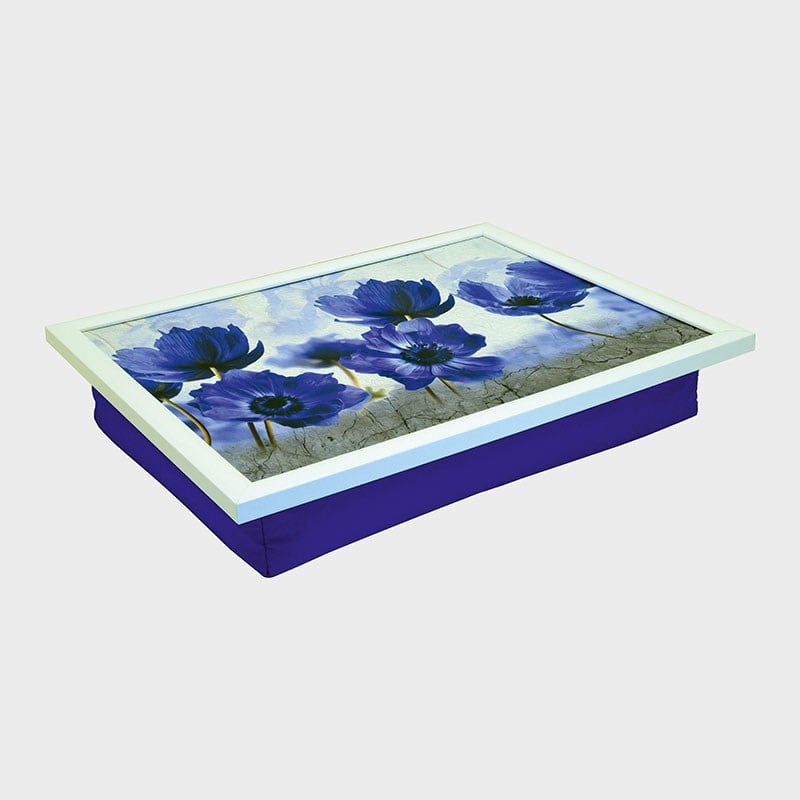 Keyif Tepsisi 47 x 37 cm Mavi Gelincikler - T-Tray