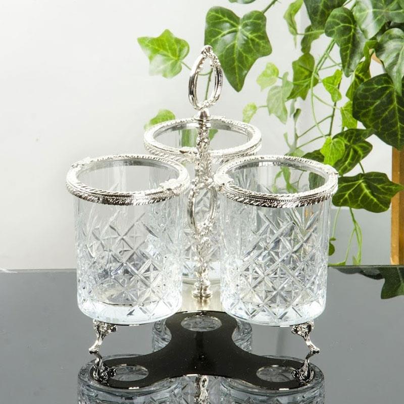 Kristal 3'lü Kaşıklık Gümüş - Çamlıca Home