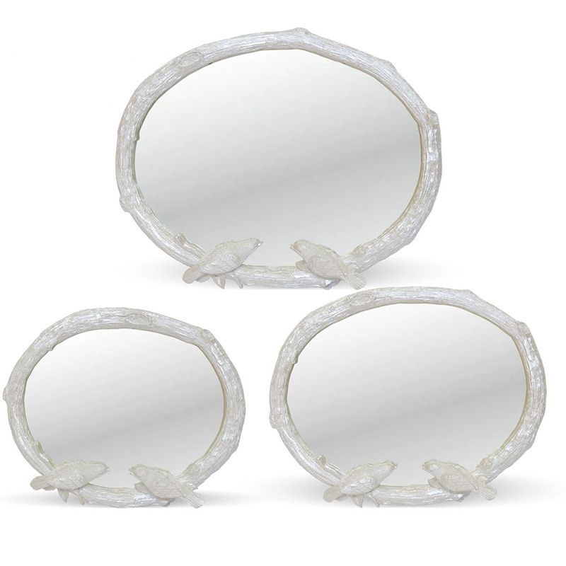 Kuş Figürlü 3lü Ayna Sedef