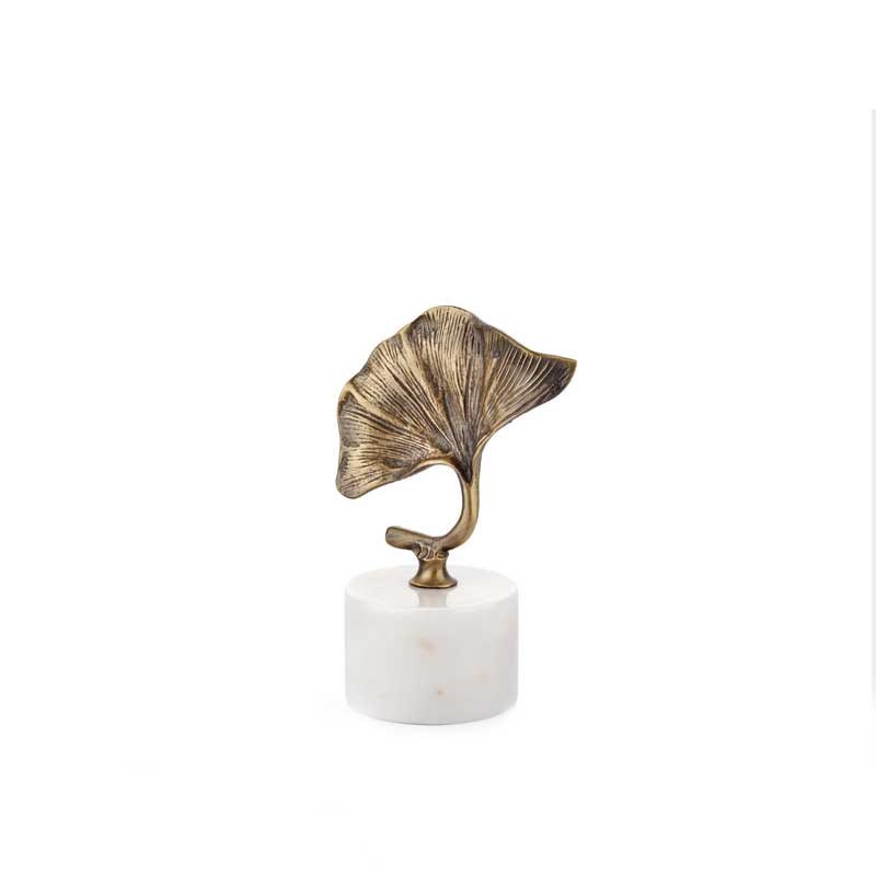 Mermer Kaideli Dekoratif Ginkgo Bronz Küçük - Seta Bianca