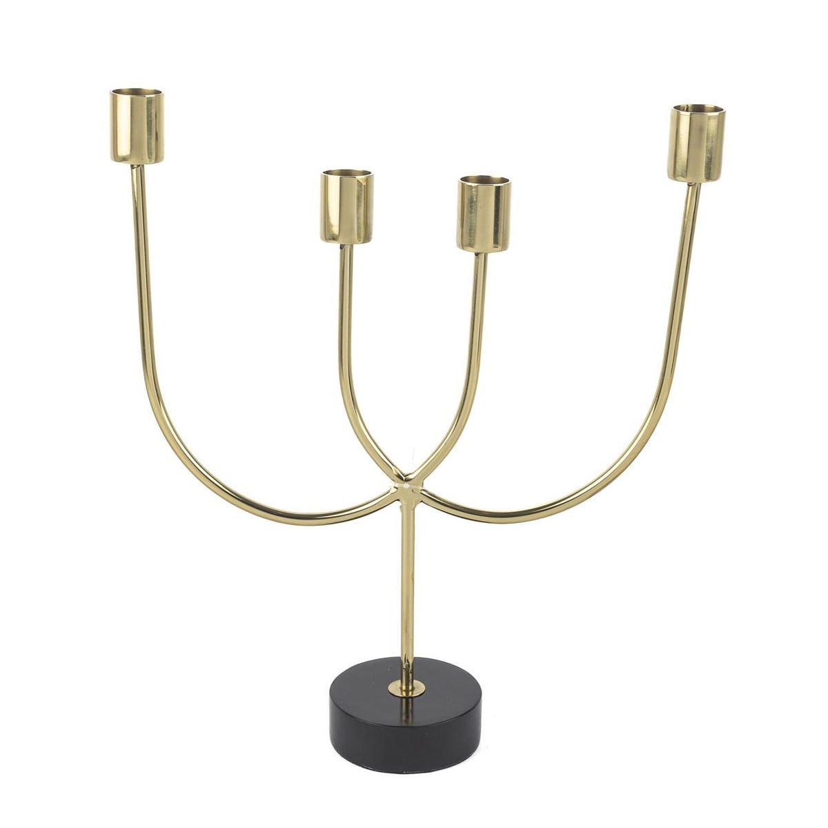 Mikasa Moor gold ve siyah detayli 4 kollu modern samdan ve luks dekoratif mumluk modeli