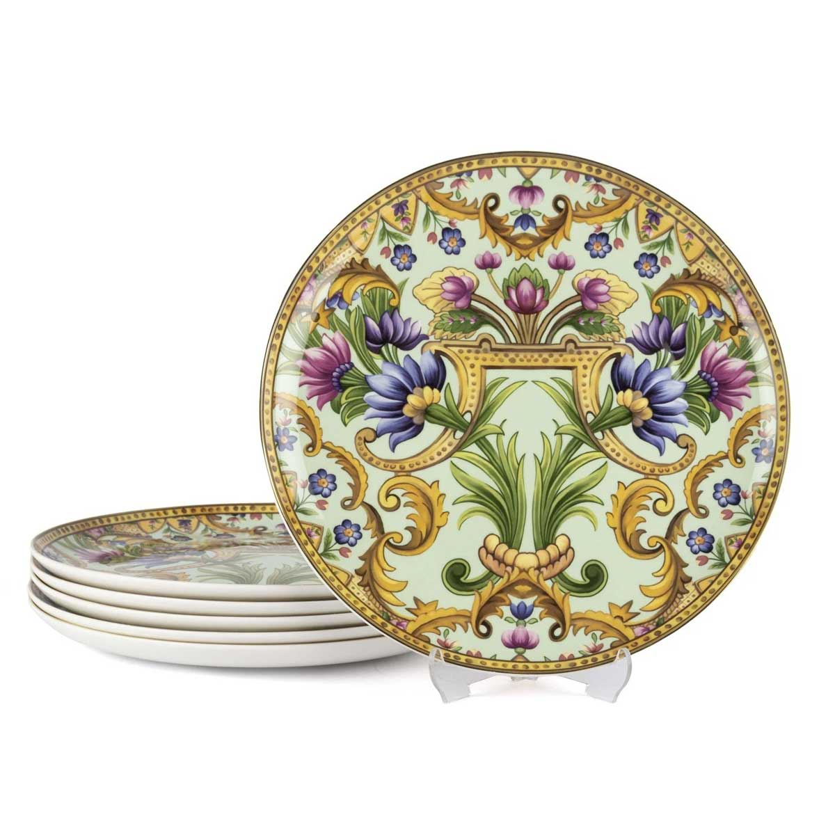 Floransa sanatından ilham alan altın yaldız çerçeveli 27 cm Mikasa Moor lüks porselen servis tabakları