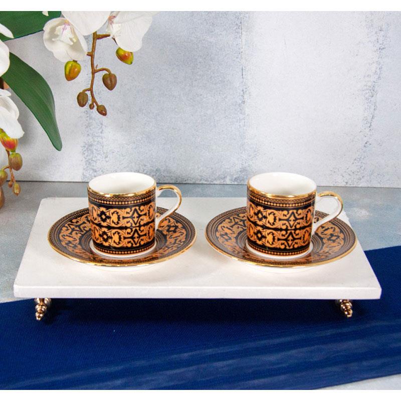 Ottoman Siyah 2'li Kahve Fincanı Takımı - Mondecor