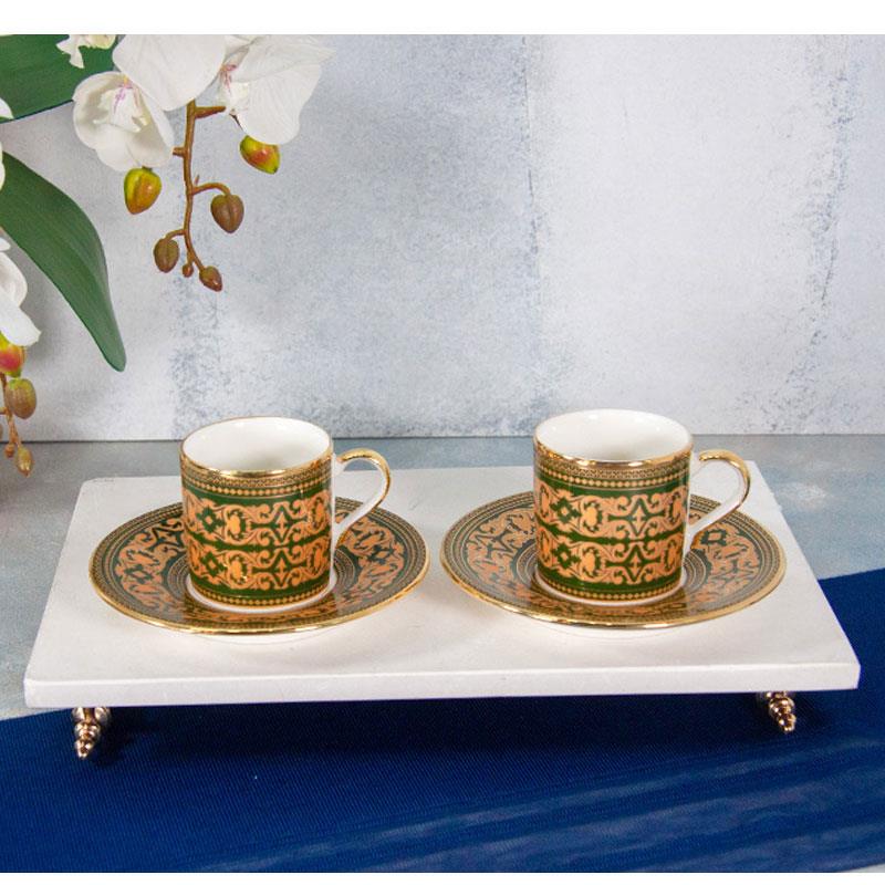 Ottoman Yeşil 2'li Kahve Fincanı Takımı - Mondecor