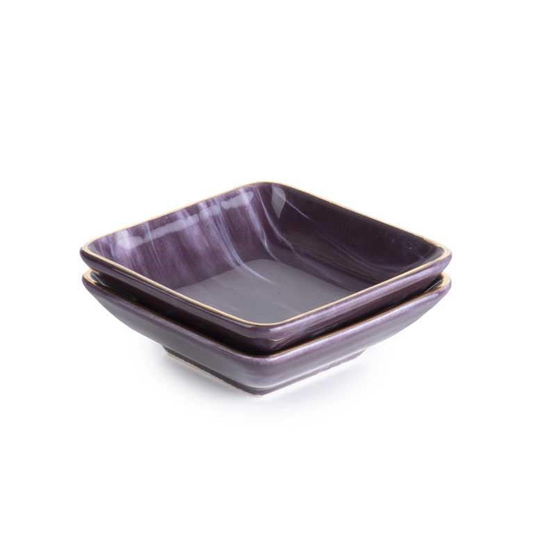 PARMLE 6'lı Kare Kase Mürdüm 9 cm - Zücev