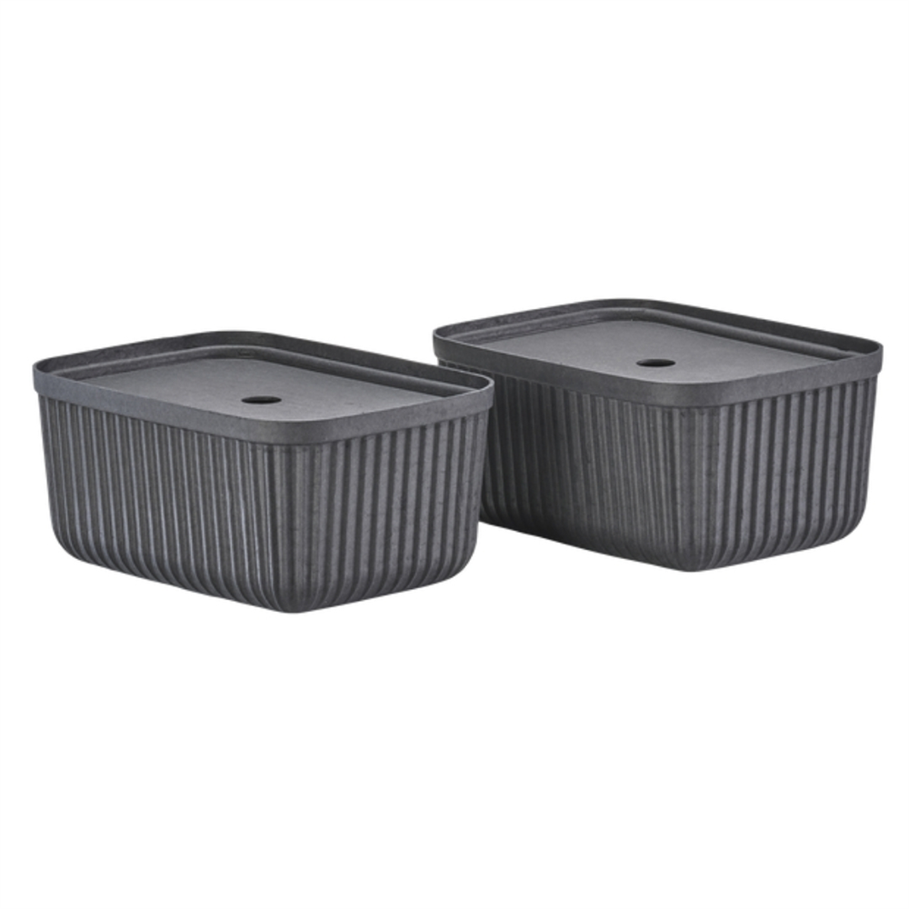 Pulp 2'Li Saklama Kutusu 7,7 L Siyah 32 x 23 x 15 cm - Zone Denmark