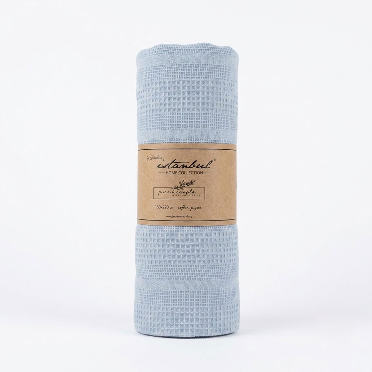 Pure Simple Tek Kişilik Pike 160x235 cm - Mavi - İyi Geceler İstanbul