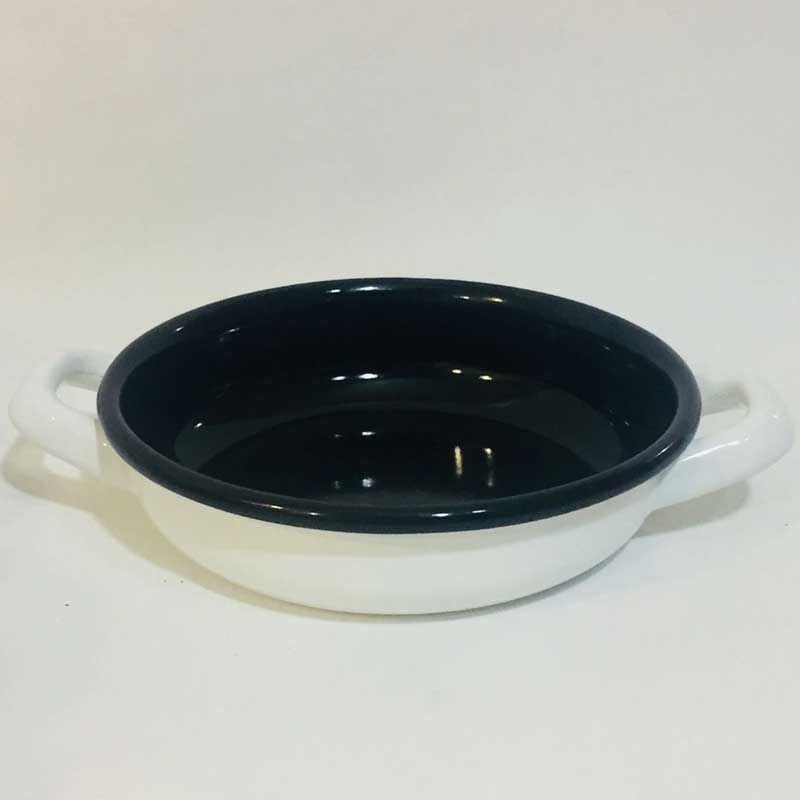 Renkli Emaye Sahan 16 cm Beyaz