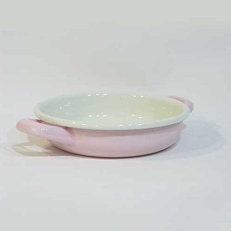 Renkli Emaye Sahan 16 cm Pembe