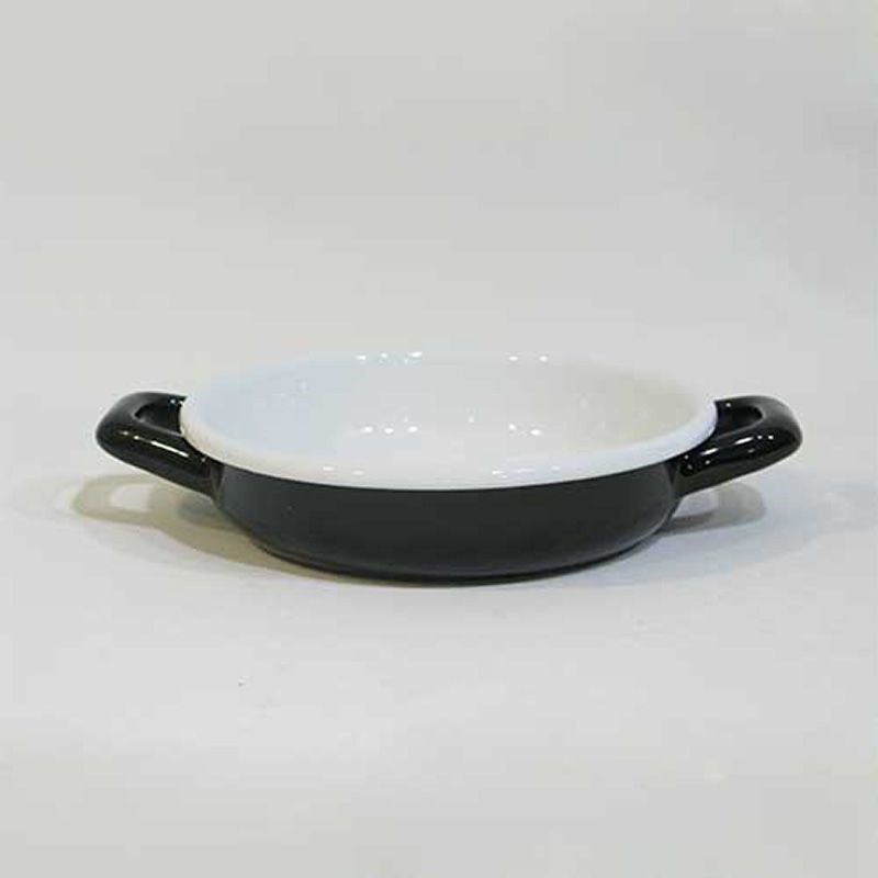 Renkli Emaye Sahan 16 cm Siyah