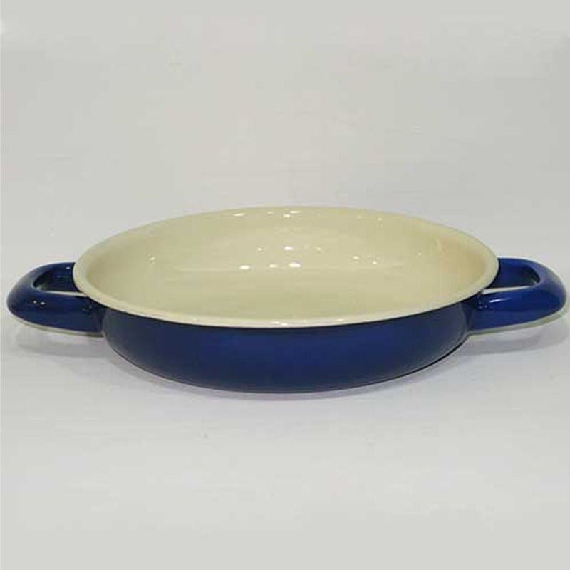 Renkli Emaye Sahan 18 cm Lacivert