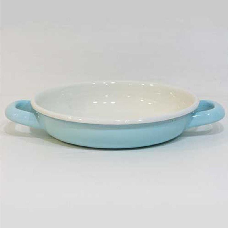 Renkli Emaye Sahan 18 cm Mint Mavi