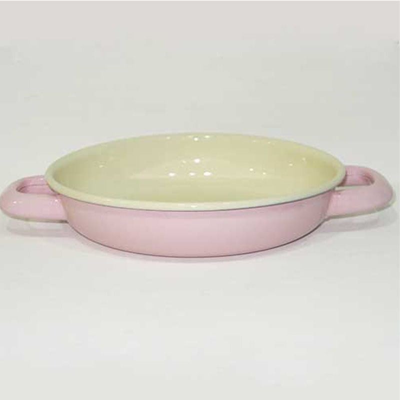 Renkli Emaye Sahan 18 cm Pembe