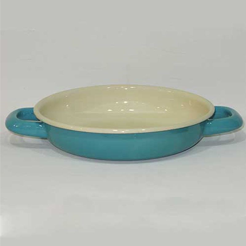 Renkli Emaye Sahan 18 cm Turkuaz