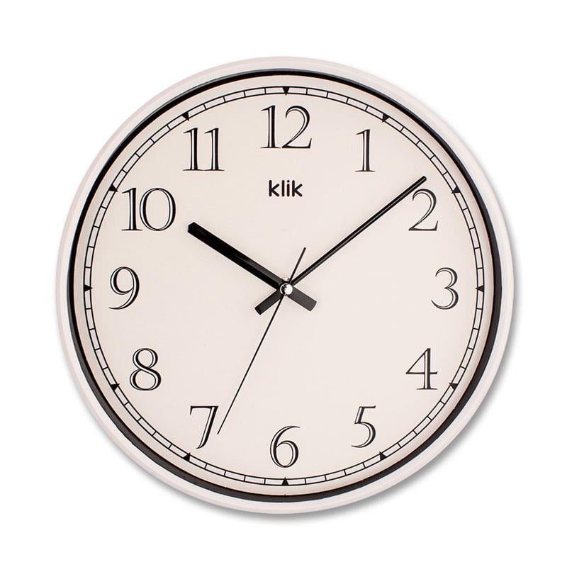 Klik Slim Beyaz Duvar Saati, minimalist tasarım