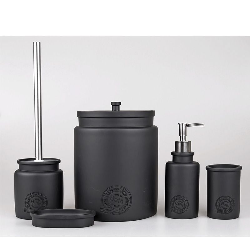 Stamp 5 Parça Banyo Seti Siyah