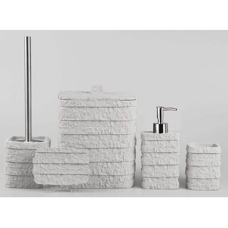 Stone 5 Parça Banyo Seti Beyaz