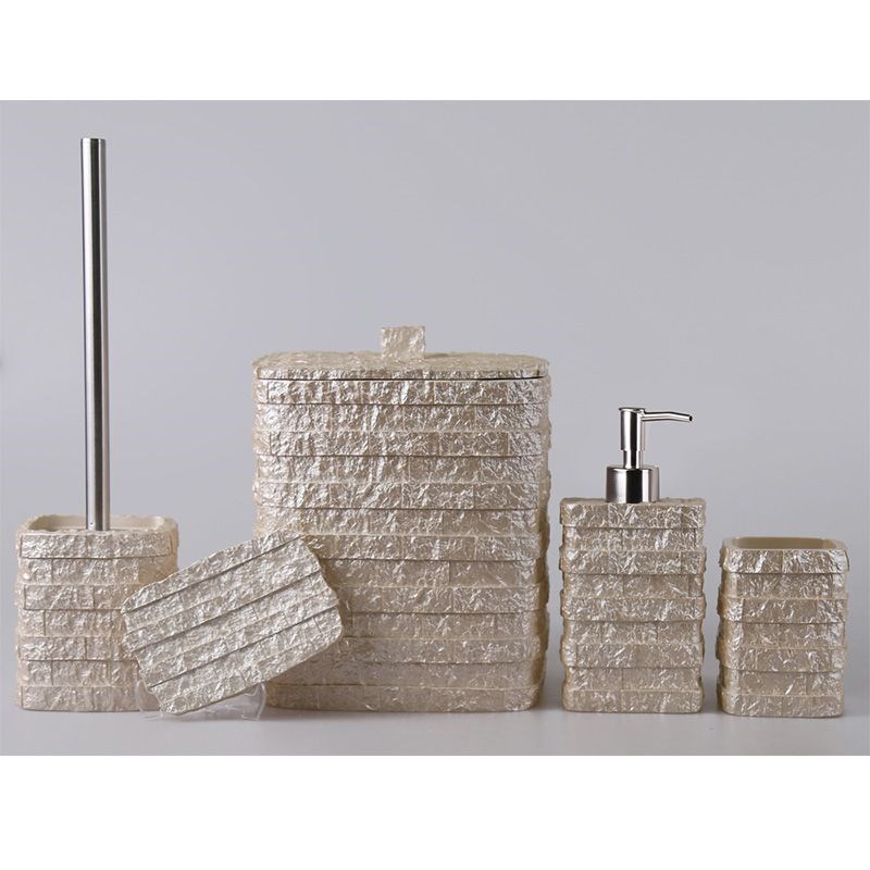 Stone 5 Parça Banyo Seti İnci