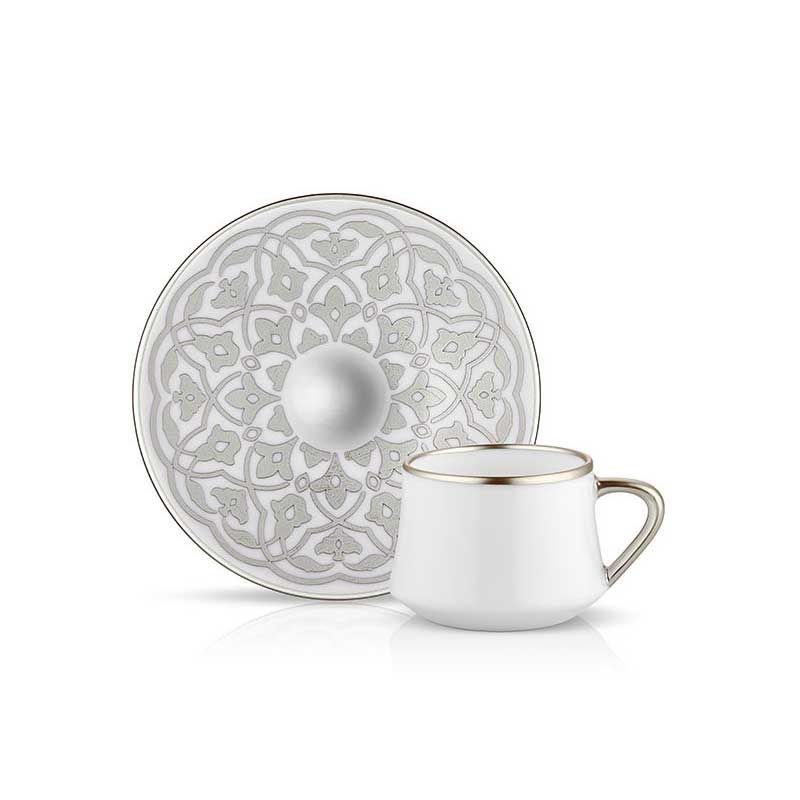 Sufi Türk Kahvesi Seti 6lı Lale Platin