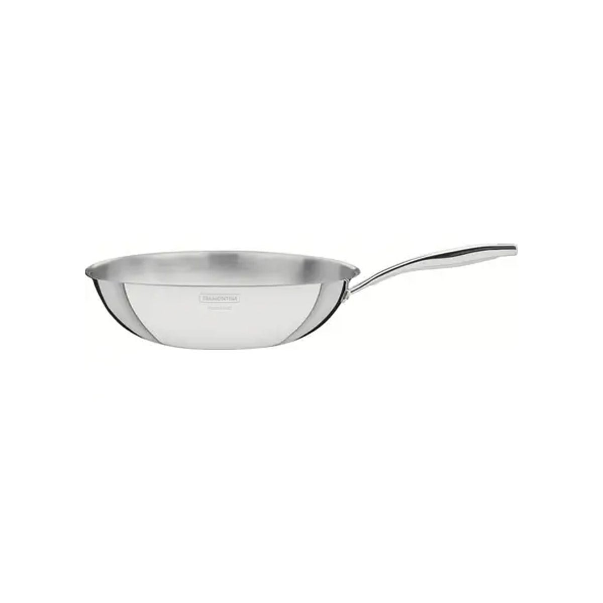 Tramontina Grano Steel Paslanmaz Çelik Wok Tava 28 cm Derin Gövde Yapısı