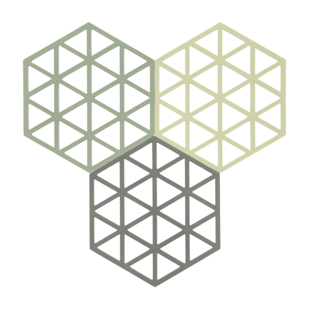 Triangles Tencere Altlığı 3'Lü Çok Renkli 16x14x0,9 cm - Zone Denmark