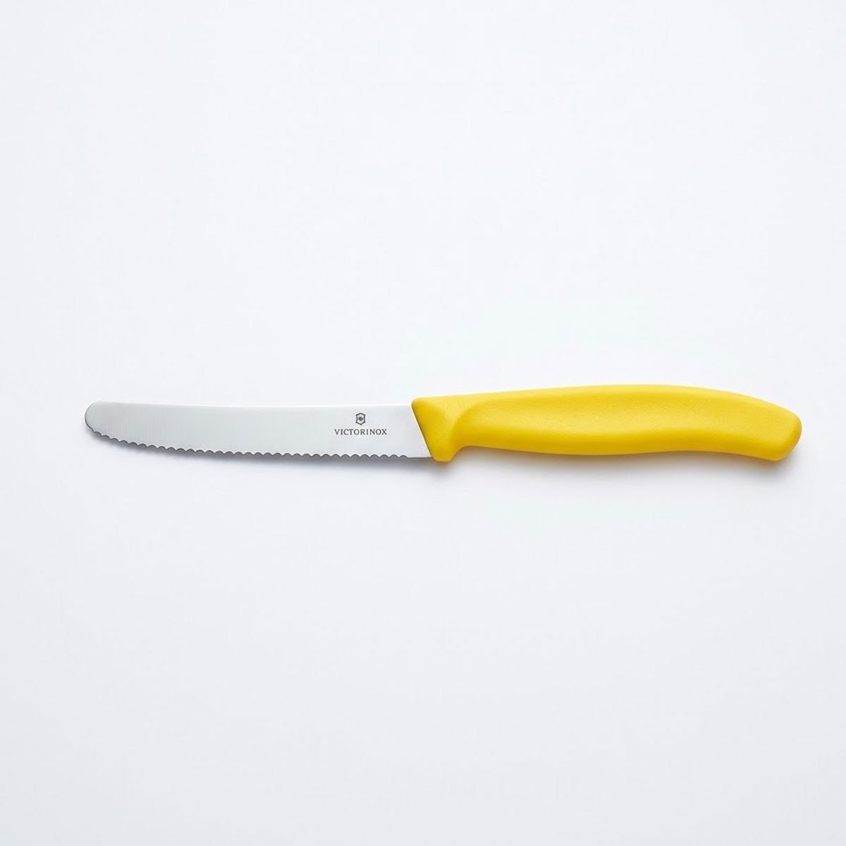 Çamlıca Home Victorinox Swiss Classic 11 cm yuvarlak küt uçlu sarı tırtıklı domates bıçağı