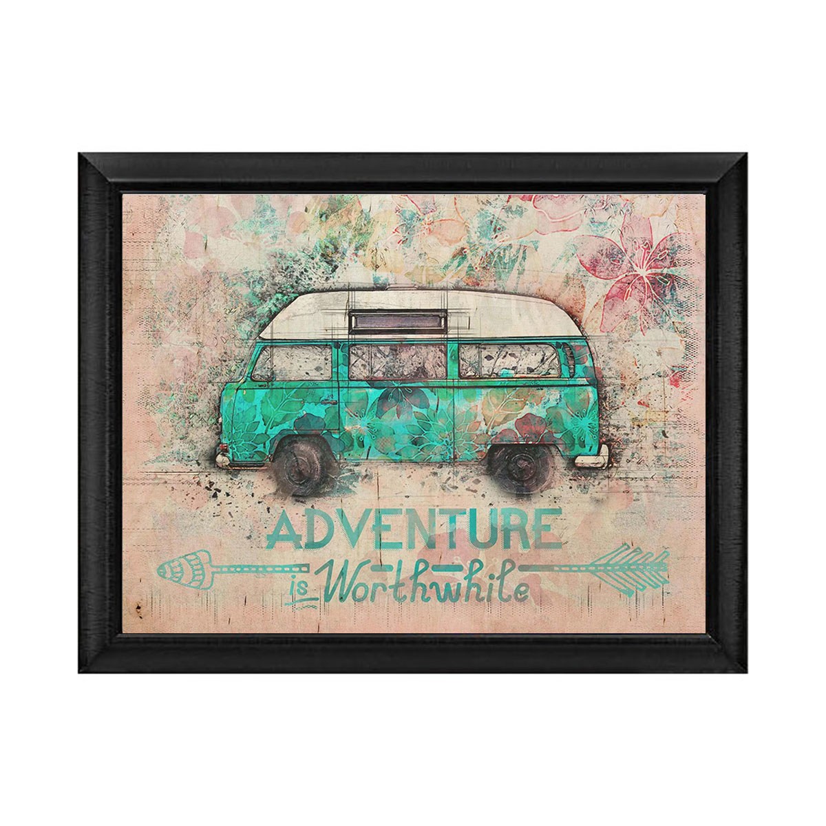 Vintage Karavan Minibüs Rölyef Dokulu Tablo - Çamlıca Home