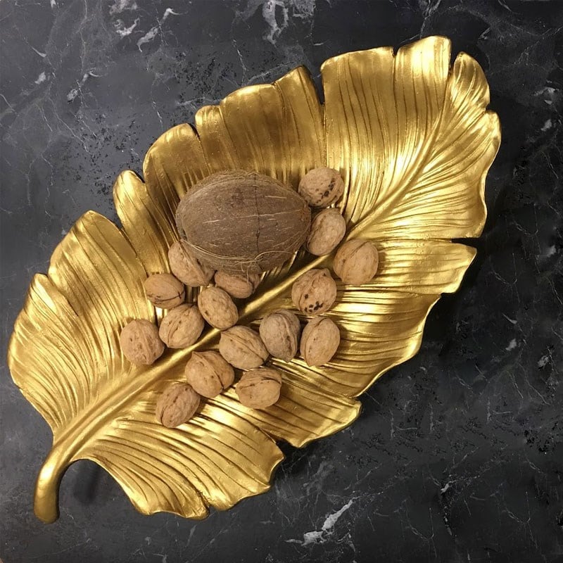 Yaprak Meyvelik Altın - Kare Home