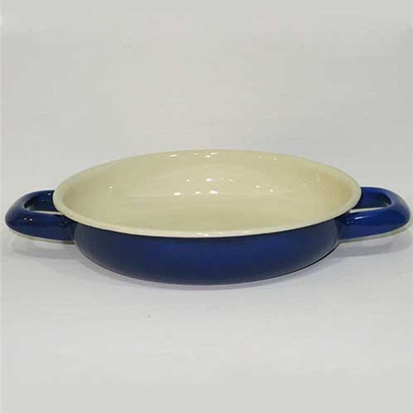 Renkli Emaye Sahan 18 cm Lacivert