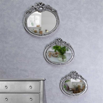 Çiçek 3'lü Ayna Gümüş - By Selim