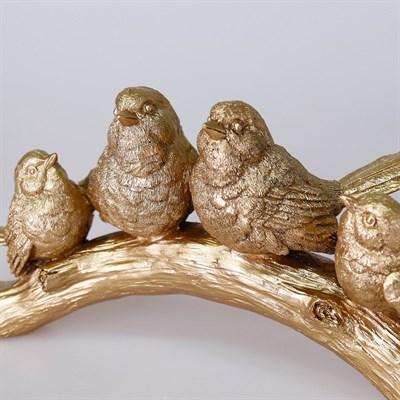 Dalda 4'lü Dekoratif Kuş Altın