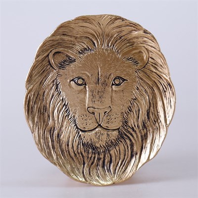 Lion dekoratif tabak altın