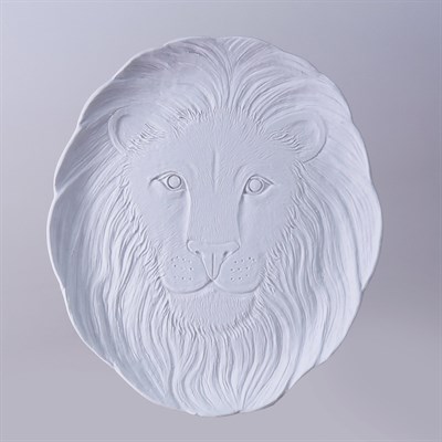 Lion dekoratif tabak beyaz
